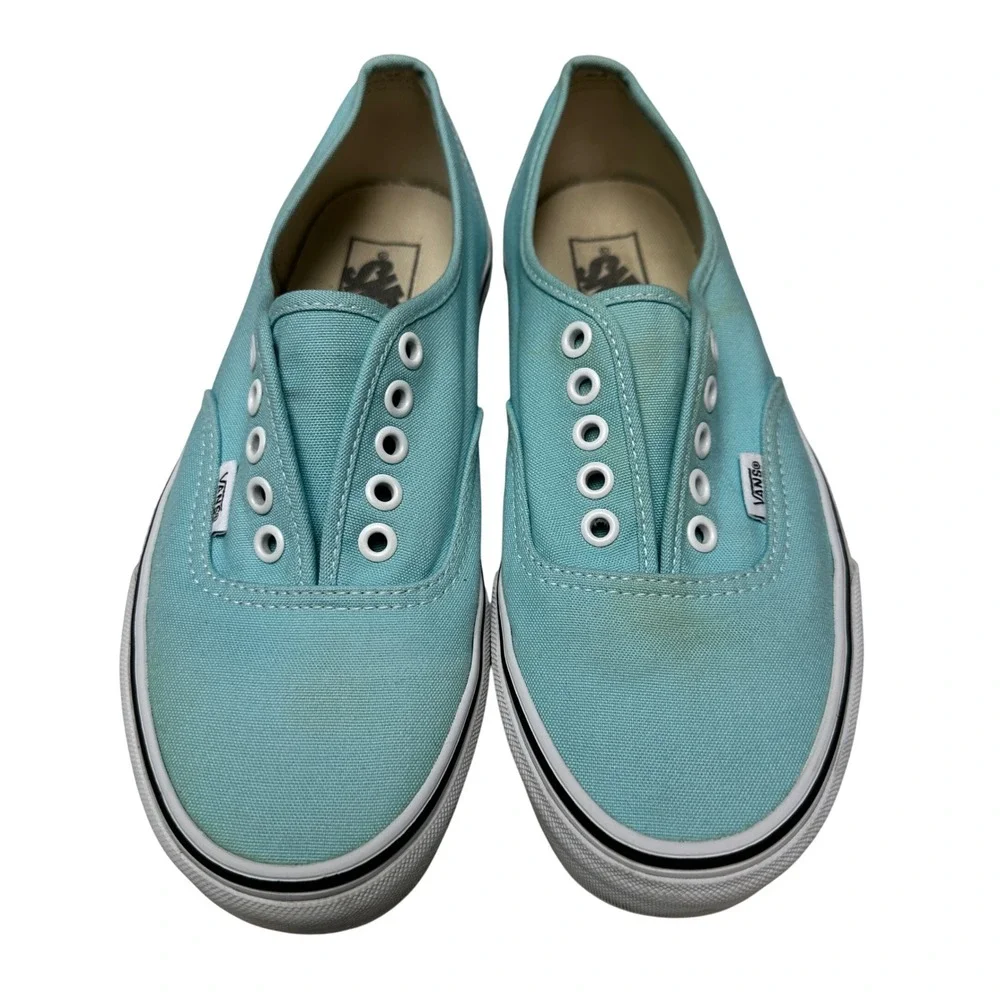 VANS Off The Wall Low Canvas Skate Shoes Womens 8.5 Mens 7 Mint NO LACES